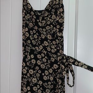 Forever 21 black floral wrap dress